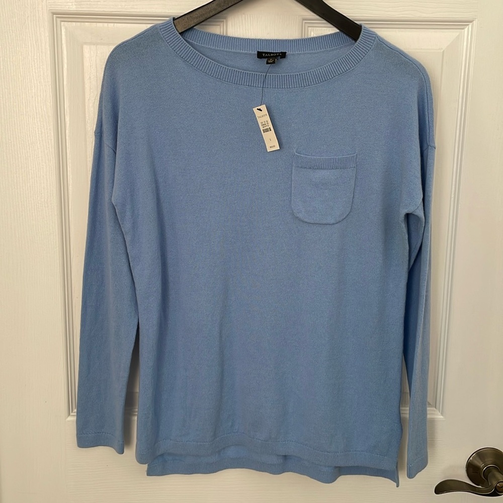Talbots women’s knit pocket pullover sweater shirt